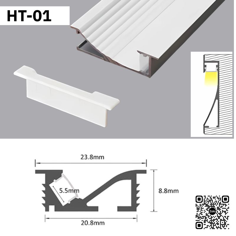 Thanh Nhôm Phào Chỉ Hắt Trần Lắp Nổi 3m | HT-01
